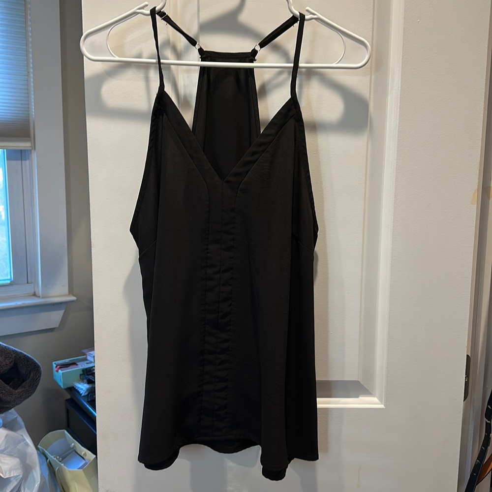 Black racer back tank top medium with adjustable straps